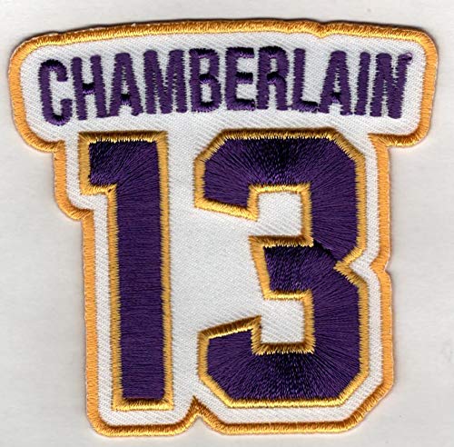 WILT CHAMBERLAIN No. 13 Patch – Jersey Number Basketball Sew or Iron-On Embroidered Patch 3 x 2 3/4″