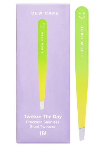 I DEW CARE Tweeze The Day | Precision Slant Tip Multi-functional Stainless Steel 3.8″ Tweezers | Professional Beauty Tools | Korean Skincare