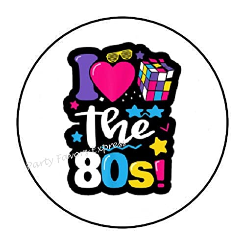 I Love The 80’s Envelope Seals Labels Stickers 1.5″ Round (90)