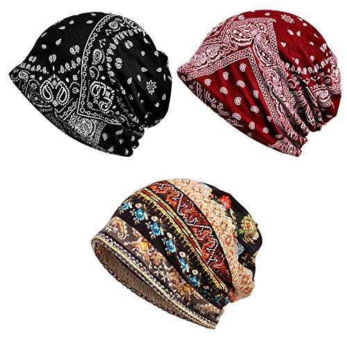 3 PCS Women Baggy Slouchy Beanie Chemo Hat Cap Slouchy Snood Hat Cancer Headwear