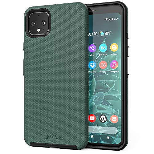 Crave Dual Guard for Google Pixel 4 XL Case, Shockproof Protection Dual Layer Case for Google Pixel 4 XL – Forest Green