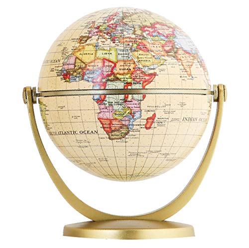 Annova Mini Antique Globe 4-inch / 10 cm – Swivels in All Directions Educational, Decorative, Unique, Small World, Desktop, Vintage (Mini Globe 4″)