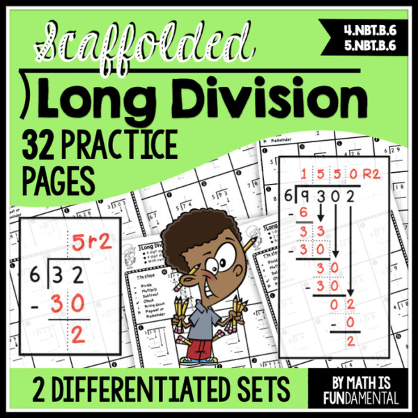 Scaffolded Long Division Practice Packet for Ignite