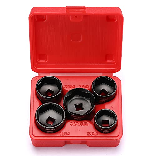 MIXPOWER 5 Pieces 3/8 inch Drive Low Profile Fuel Filter Socket Set, Low Profile Design for Easy Access, Chrome Vanadium Steel for Resist Rust and Corrosion, Low Profile Design for Easy Access | The Storepaperoomates Retail Market - Fast Affordable Shopping