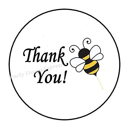 Bee Bumblebee Thank You Envelope Seals Labels Stickers 1.5″ Round (30)
