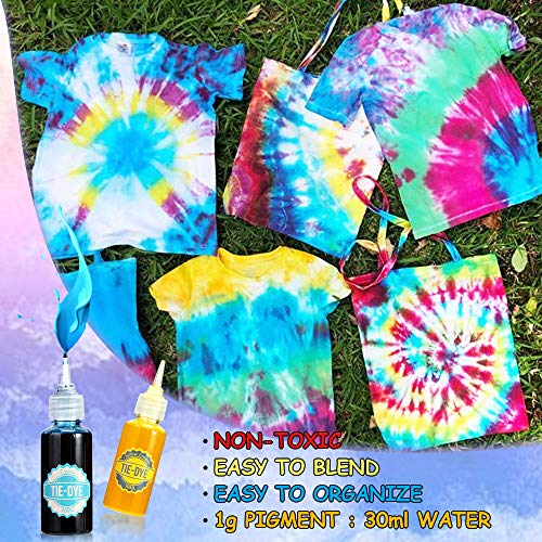 Tie Dye Kit, 32 Colors DIY Fabric Dye Set for Kids, All-in-1 Tie Dye Supplies for Adults, with Pigments, Rubber Bands, Gloves, Apron and Table Covers for Large Groups | The Storepaperoomates Retail Market - Fast Affordable Shopping