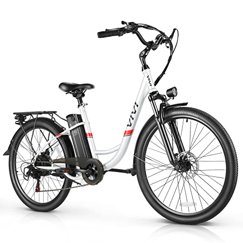 Vivi Electric Bike, 26″/20″ Electric Cruiser Bike 500W Ebike 20MPH Electric Bike for Adults, 48V Removable Battery, Shimano 7 Speed E-Bike, Electric City Commuter Bicycle