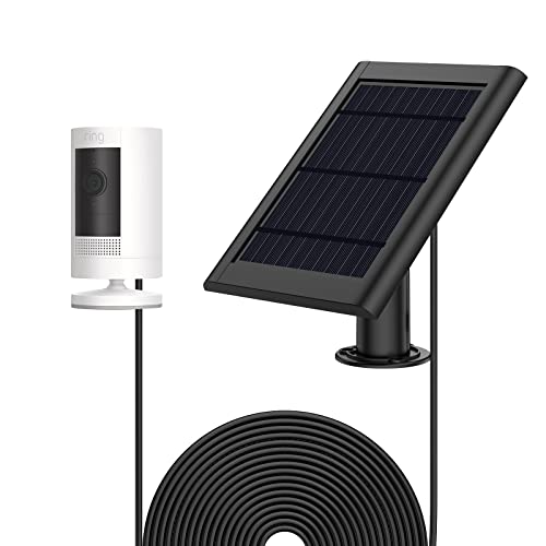 OLAIKE Solar Panel for All-New Stick Up Cam Battery/Spotlight Cam Battery,Waterproof Charge Continuously,5V/3.5W(Max) Output,with Secure Wall Mount & 3.8M/12ft Power Cable(No Include Camera),Black-01