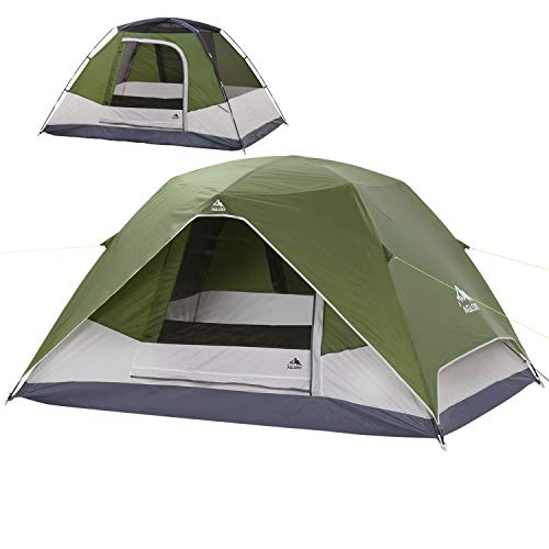 4 Person Dome Camping Tent with Rainfly, 9’X7’X55”,Waterproof Easy Up, Lightweight Family Tent for Hiking Backpacking Traveling & Outdoor,Green