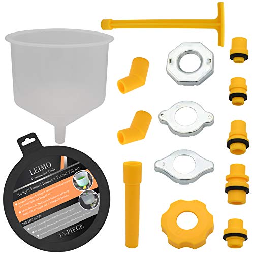 LEIMO KPARTS   Spill Proof Coolant Filling Funnel Kit,Coolant Funnel Kit Radiator Spill Free Funnel Auto Coolant Flush Kit No Spill Funnel Radiator Funnel Fill Kit