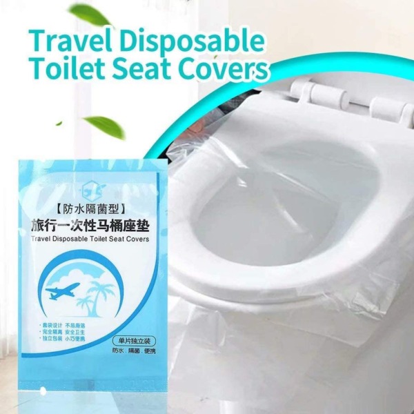 EGV-50 Pieces Disposable Plastic Toilet Seat Cover Waterproof, WC Cushion Toilet Cushion for Baby Pregnant Mom, Independent Packaging Suitable for Travel