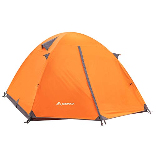 BISINNA 4 Person Camping Tent Lightweight Backpacking Tent Waterproof Windproof Two Doors Easy Setup Double Layer Outdoor Tents for Family Camping Hunting Hiking Mountaineering Travel