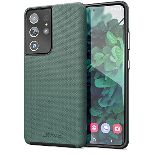 Crave Dual Guard for Galaxy S21 Ultra Case, Shockproof Protection Dual Layer Case for Samsung Galaxy S21 Ultra, S21 Ultra 5G (6.8 inch) – Forest Green
