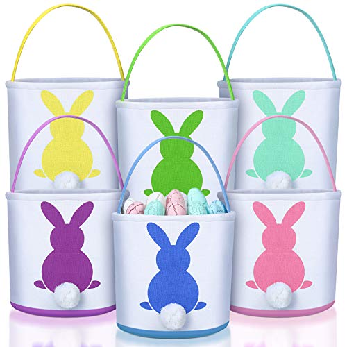 Easter Bunny Basket Bags for Kids Bunny Totes Eggs Hunt Bags for Easter Egg Toys Hunts Party Favor (Fresh Style)