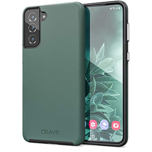 Crave Dual Guard for Galaxy S21+ Case, Shockproof Protection Dual Layer Case for Samsung Galaxy S21 Plus, S21+ 5G (6.7 inch) – Forest Green