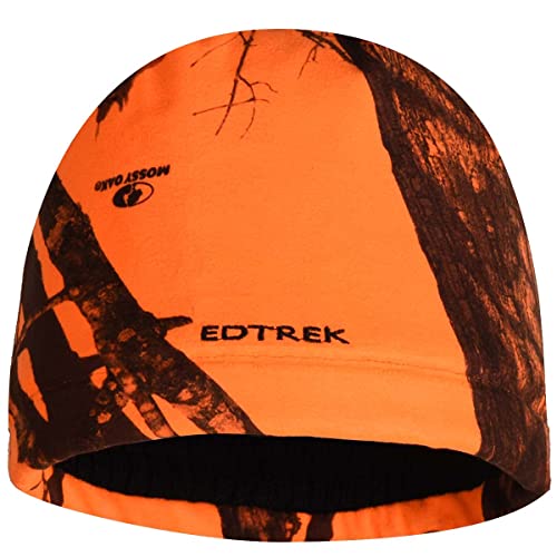 EDTREK Waterproof and Windproof Camo Beanie Hunting Hat – Timber and Blaze Orange Camo Hunter Hat (Large, Blaze Orange Camo)