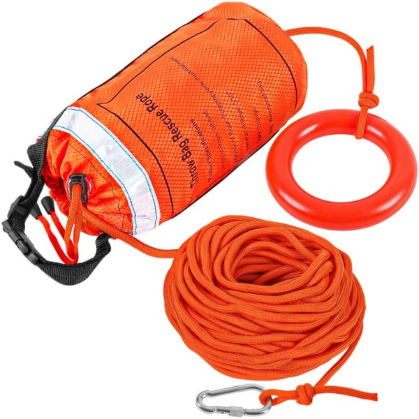 AnKun Water Rescue Throw Bag with 98FT Length of Rope in 3/10In Tensile Strength Rated to 1844lbs, Emergency Rescue Rope for Kayaking, Boating, Fishing, Rafting, High Visibility Safety Equipment