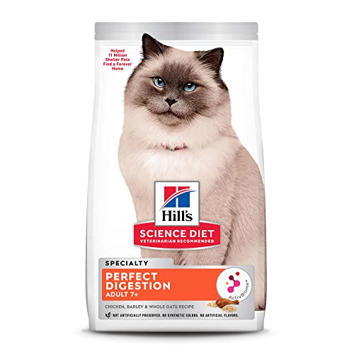 Hill’s Science Diet Senior Adult 7+ Dry Cat Food, Perfect Digestion, Chicken Recipe, 3.5 lb. Bag