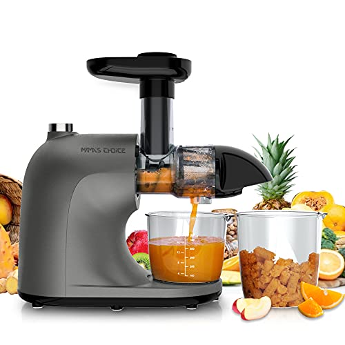 Juicer Machines MAMA’S CHOICE, Slow Masticating Juicer for Vegetable and Fruit, Cold Press Juicer Extractor Easy to Clean with Total Pulp Control, Quiet Motor, Reverse Function