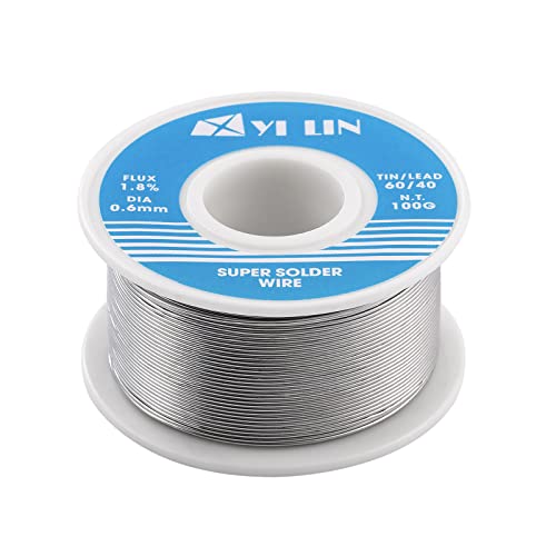 YI LIN 60/40 Solder 100g Tin Lead Rosin Core Solder Wire For Electrical Soldering (0.6mm/100g)