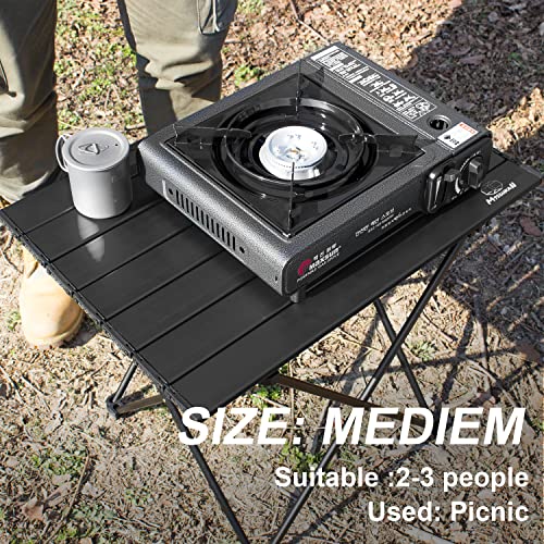 MSSOHKAN Camping Table Folding Portable Camp Side Table Aluminum Lightweight Carry Bag Beach Outdoor Hiking Picnics BBQ Cooking Dining Kitchen Black Medium | The Storepaperoomates Retail Market - Fast Affordable Shopping