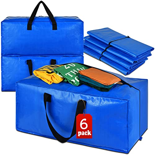 Moving Bags Heavy Duty Extra Large, 6 PACK Boxes for Moving Large and XL, Storage Bags Instead of Moving Boxes Medium and Large, Clothing Storage Moving Totes
