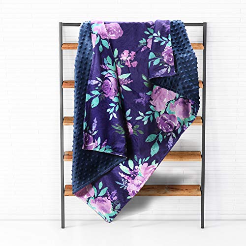 TANOFAR Baby Blankets Purple Floral Minky Toddler Blanket for Boys Girls, Dotted Backing, Double Layer, Crib Receiving Blanket, for Nursery/Stroller/Toddler Bed/Carseat, 30 x 40 in, Watercolor Flower