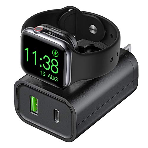 BeaSaf iPhone Fast Charger, 24W USB C Charger for iPhone 13/12/Mini/12 Pro Max, USB C Wall Charger with Foldable Apple Watch Wireless Charger, PD Charger for iPhone, AirPods