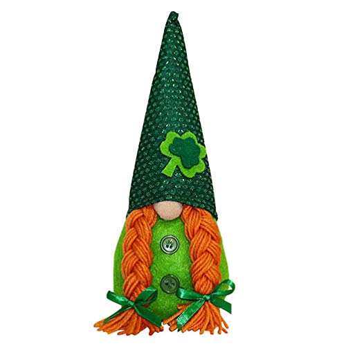 VALICLUD St. Patricks Day Gnome Handmade Swedish Tomte Plush Doll Scandinavian Nordic Swedish Nisse (Green)