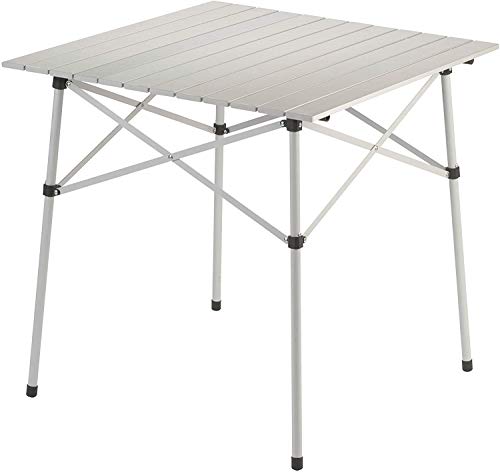 Brace Master camping table folding Portable aluminum picnic table with Tablecloth, table legs with scales can be adjusted, can be used for camping, picnic, terrace and beach