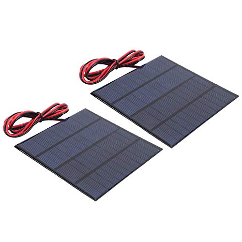 Hilitand 2Pcs DC 12V 150mA Solar Panel Mini Solar Battery Module with 1m Cable DIY Polysilicon Solar Epoxy Cell Charger