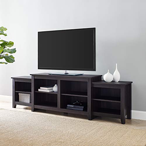 Walker Edison Lewis Tiered Top Open Storage Stand for TVs up to 50 Inches, Espresso