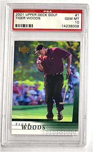 2001 Upper Deck Tiger Woods Rookie RC Card #1 PSA 10 Gem Mint Clean!