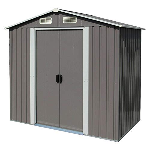 Outdoor Garden Storage Shed 6X4 FT Yard Storage Tool with Sliding Door for Backyard Gray