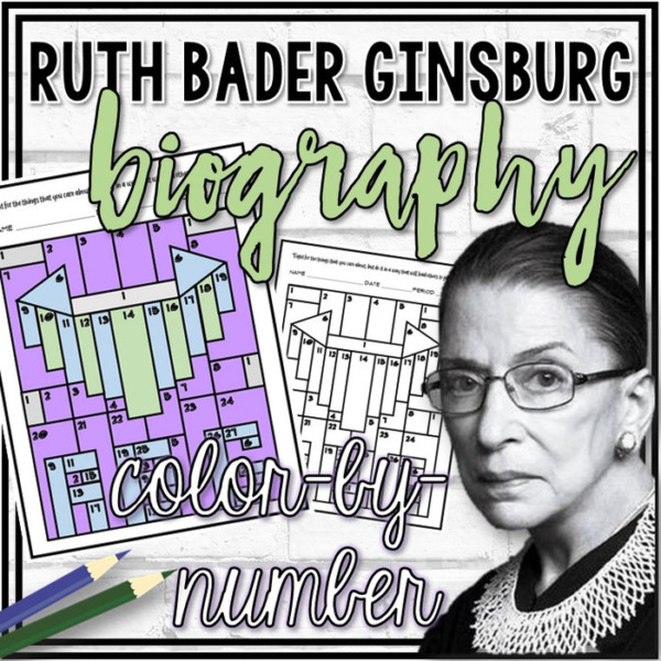 Ruth Bader Ginsburg Color-by-Number Worksheet