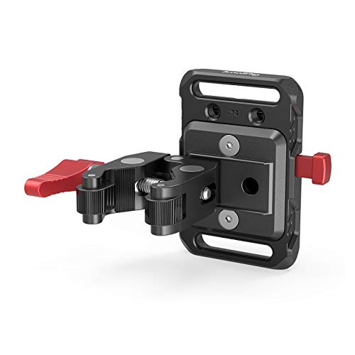 SmallRig Mini V Mount Battery Plate, V-Lock Mount Battery Plate with Crab-Shaped Clamp for Camera Power Supply – 2989