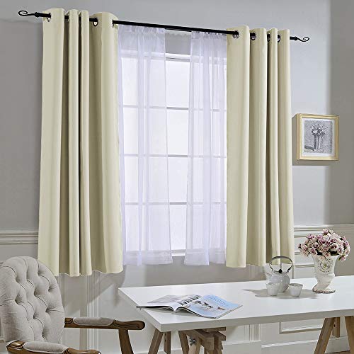 NICETOWN Bedroom Curtains Room Darkening Draperies – Grommet Top Beige Thermal Insulated Energy Saving Privacy Drapes for Apartment/Home Office, 2 Panels, W52 x L63 | The Storepaperoomates Retail Market - Fast Affordable Shopping