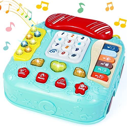Fajiabao Baby Toy Phone Baby Toys 1 Year Old Kids Phone Light Up Toys for 1 Year Old Girl Gifts Baby Games Piano Musical Toys for Toddlers 1-3 Baby Cell Phone Toy Christmas Birthday Girl Gifts