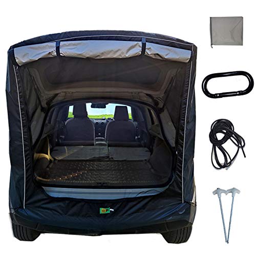 Greatideal Car Truck Tent, SUV Universal Self-Driving Car Tail Extension Tent Portable Rainproof Sun Protection Car Canopy, Car Tent at The Rear of The Trunk for SUVs Outdoor Camping, Black