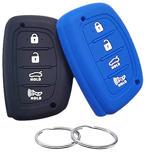 REPROTECTING Silicone Rubber Key Fob Cover Compatible with 2016-2021 Hyundai Elantra Elantra GT Ioniq Sonata Tucson SY5MDFNA433(not for Keys with Eject / flip / fold Buttons)