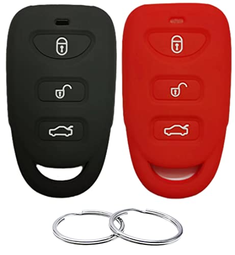 REPROTECTING Silicone Rubber Key Fob Cover Compatible with 2006-2019 Hyundai Accent Elantra Genesis Sonata Kia Forte Optima Rondo Sorento Spectra OSLOKA-310T 95430-2G201 95430-2G202