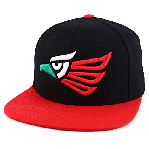 Trendy Apparel Shop Hecho En Mexico Eagle 3D Embroidered Snapback Cap – Black Red