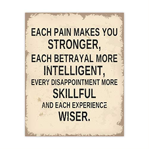 “Each Pain Makes You Stronger” Inspirational Life Quotes Wall Decor-8 x 10″ Modern Typographic Art Print-Ready to Frame. Motivational Decoration for Home-Office-Studio-School Decor. Great Reminders!