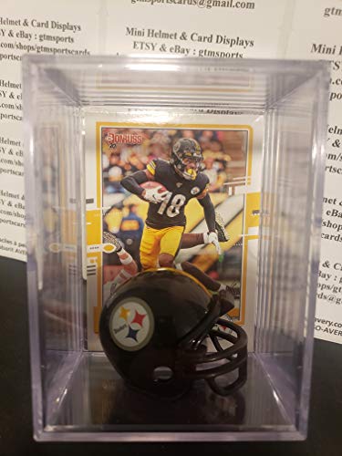 Diontae Johnson Pittsburgh Steelers Mini Helmet Football Card Display Collectible Auto Shadowbox Autograph