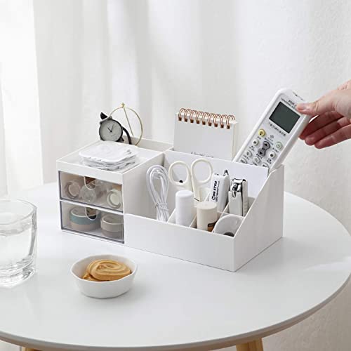 Marknor Makeup Organizer, Desk Organizer, Vanity Organizer, Cosmetic Storage Organizer, Desk Storage Box, Mini Desk Storage for Office Supplies, Bathroom Counter or Dresser, White | The Storepaperoomates Retail Market - Fast Affordable Shopping