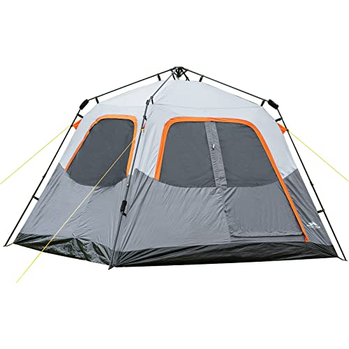 AsterOutdoor 6 Person Cabin Tent Instant Setup Tent, Waterproof Family Camping Tent, 60 Sec. Easy Set Up for Car Camping Hiking Outdoor Adventure, Large Space & Extra Tall