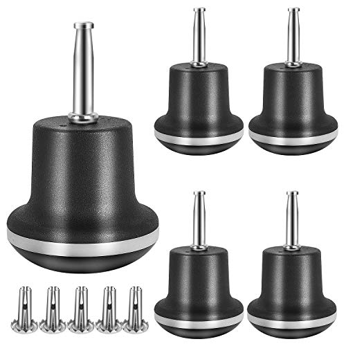 Bell Glides Caster Wheels，Fixed Stationary Castors for caster Sofa Chair Cabinet Furniture Replacement with Mounting Stem Sleeve Socket Insert sets of 5