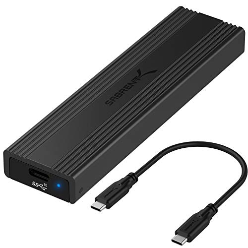 SABRENT USB 3.2 10Gbps Type C Tool Free Enclosure for M.2 PCIe NVMe and SATA SSDs (EC-SNVE)