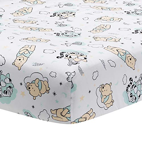 Lambs & Ivy Disney Baby Winnie The Pooh Hugs White Fitted Crib Sheet