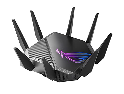 ASUS ROG Rapture WiFi 6E Gaming Router (GT-AXE11000) – Tri-Band 10 Gigabit Wireless Router, World’s First 6Ghz Band for Wider Channels & Higher Capacity, 1.8GHz Quad-Core CPU, 2.5G Port, AURA RGB